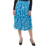 Flower swirls seamless backdrop Classic Velour Midi Skirt 