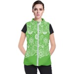 Green foliage background Women s Puffer Vest