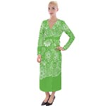 Green foliage background Velvet Maxi Wrap Dress