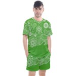 Green foliage background Men s Mesh Tee and Shorts Set
