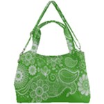 Green foliage background Double Compartment Shoulder Bag