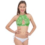 Green foliage background Cross Front Halter Bikini Top