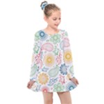 Colorful paisley background Kids  Long Sleeve Dress