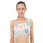 Colorful paisley background Spliced Up Bikini Top 