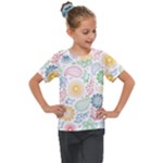 Colorful paisley background Kids  Mesh Piece Tee