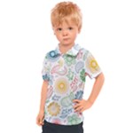 Colorful paisley background Kids  Polo Tee