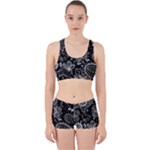 Grayscale floral swirl pattern Work It Out Gym Set