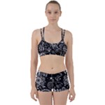 Grayscale floral swirl pattern Perfect Fit Gym Set