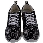 Grayscale floral swirl pattern Mens Athletic Shoes