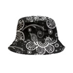 Grayscale floral swirl pattern Bucket Hat