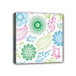 Pasley and flowers pattern Mini Canvas 4  x 4  (Stretched)