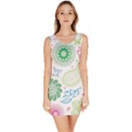 Pasley and flowers pattern Bodycon Dress