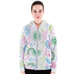 Pasley and flowers pattern Women s Zipper Hoodie