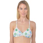 Pasley and flowers pattern Reversible Tri Bikini Top