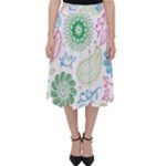Pasley and flowers pattern Classic Midi Skirt