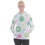 Pasley and flowers pattern Women s Hooded Pullover