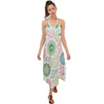 Pasley and flowers pattern Halter Tie Back Dress 