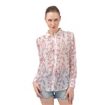 Pink foliage background Long Sleeve Chiffon Shirt