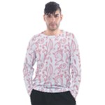 Pink foliage background Men s Long Sleeve Raglan Tee