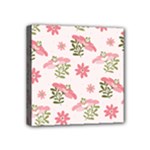 Pink floral pattern background Mini Canvas 4  x 4  (Stretched)