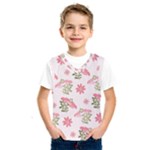 Pink floral pattern background Kids  Basketball Tank Top