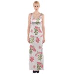 Pink floral pattern background Thigh Split Maxi Dress