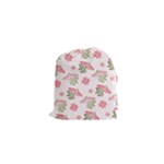 Pink floral pattern background Drawstring Pouch (XS)