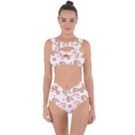 Pink floral pattern background Bandaged Up Bikini Set 