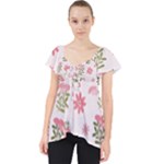 Pink floral pattern background Lace Front Dolly Top