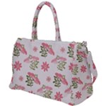 Pink floral pattern background Duffel Travel Bag