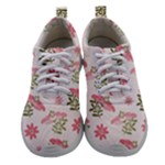 Pink floral pattern background Athletic Shoes