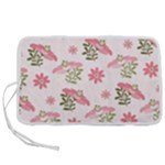 Pink floral pattern background Pen Storage Case (L)