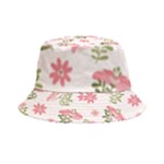 Pink floral pattern background Inside Out Bucket Hat