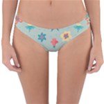 Soft tones floral pattern background Reversible Hipster Bikini Bottoms