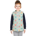 Soft tones floral pattern background Kids  Hooded Puffer Vest