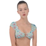 Soft tones floral pattern background Cap Sleeve Ring Bikini Top