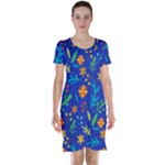 Bright and colorful floral pattern Short Sleeve Nightdress