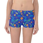 Bright and colorful floral pattern Reversible Boyleg Bikini Bottoms