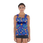 Bright and colorful floral pattern Sport Tank Top 