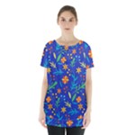 Bright and colorful floral pattern Skirt Hem Sports Top