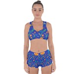 Bright and colorful floral pattern Racerback Boyleg Bikini Set