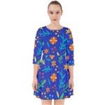 Bright and colorful floral pattern Smock Dress