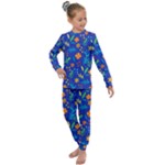 Bright and colorful floral pattern Kids  Long Sleeve Set 