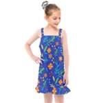 Bright and colorful floral pattern Kids  Overall Dress