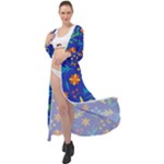 Bright and colorful floral pattern Maxi Chiffon Beach Wrap
