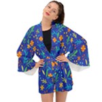 Bright and colorful floral pattern Long Sleeve Kimono