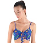 Bright and colorful floral pattern Woven Tie Front Bralet