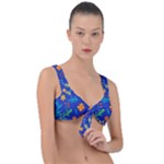 Bright and colorful floral pattern Front Tie Bikini Top