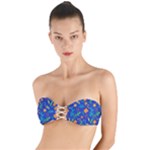 Bright and colorful floral pattern Twist Bandeau Bikini Top