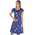 Bright and colorful floral pattern Classic Short Sleeve Dress